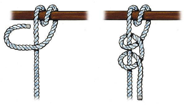 Как вязать узел штык для крючка - правильная схема