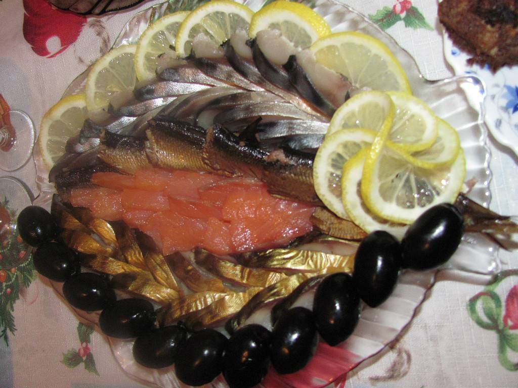 Рыбная нарезка на праздничный стол, фото, оформление