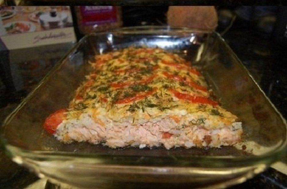 Рыба с рисом с овощами в духовке