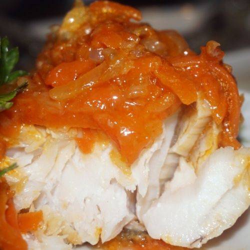 Хек с овощами в мультиварке