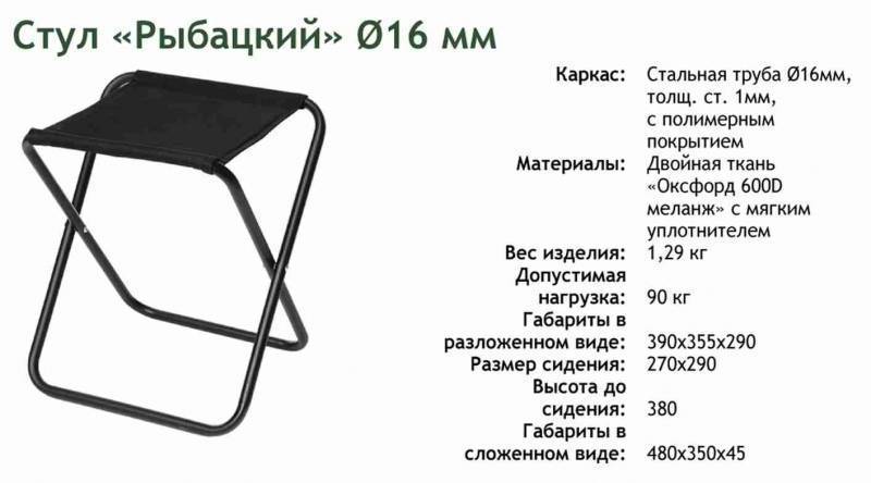 Раскладушка для рыбалки своими руками чертежи с размерами из профильной трубы